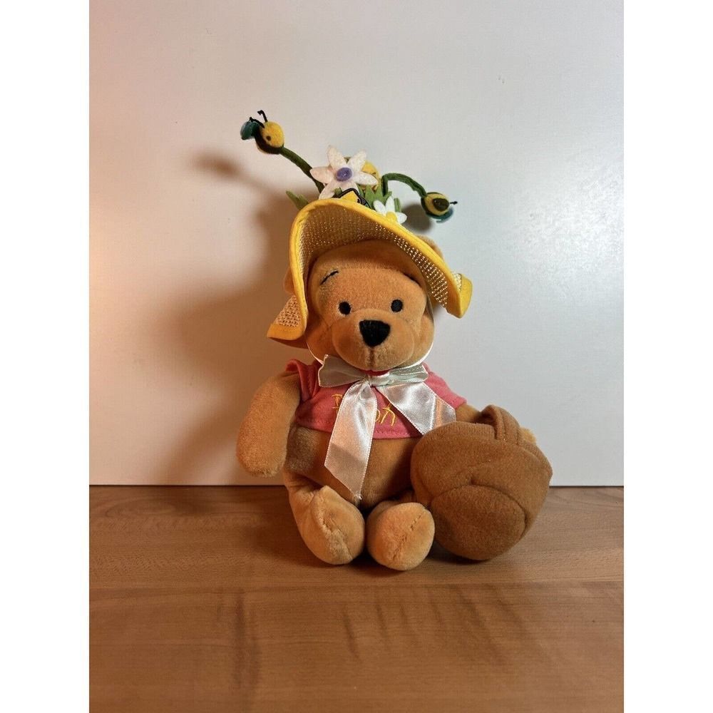Disney Store Winnie the Pooh Easter Bonnet Bean Bag Plush